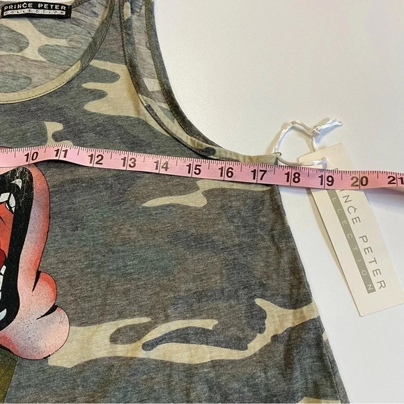 NWT XS Camo Print Graphic Tank Prince Peter Collection I Scream Ice Cream - Picture 5 of 6